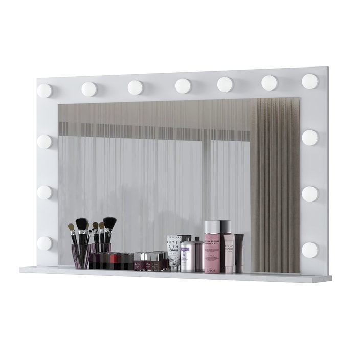 Hanah Home EF110 - 5167 Mesa de maquillaje blanca con 13 focos